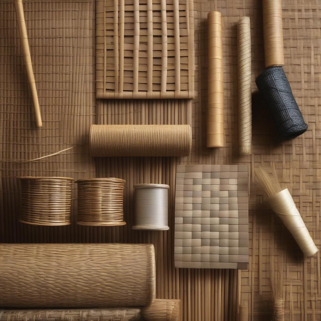 Different materials used in Toolpro textured basket weave, including wicker and rattan.