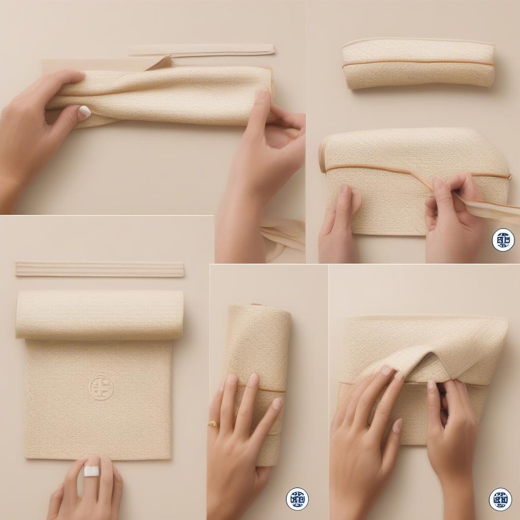 Cleaning and storage tips for the Tory Burch Basket Weave Wrap Flat, including leather care products.