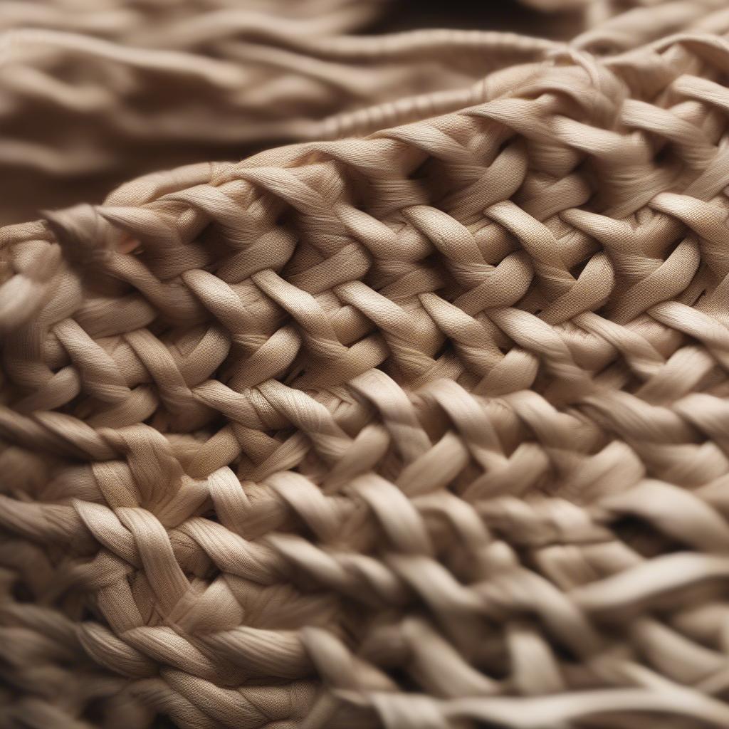 Close-up of the Woven Detail on a Tory Burch Kira Mini Bag