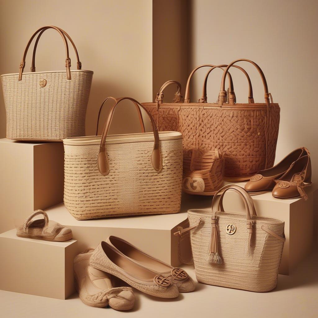 Tory Burch Miller Basket Weave Collection Display