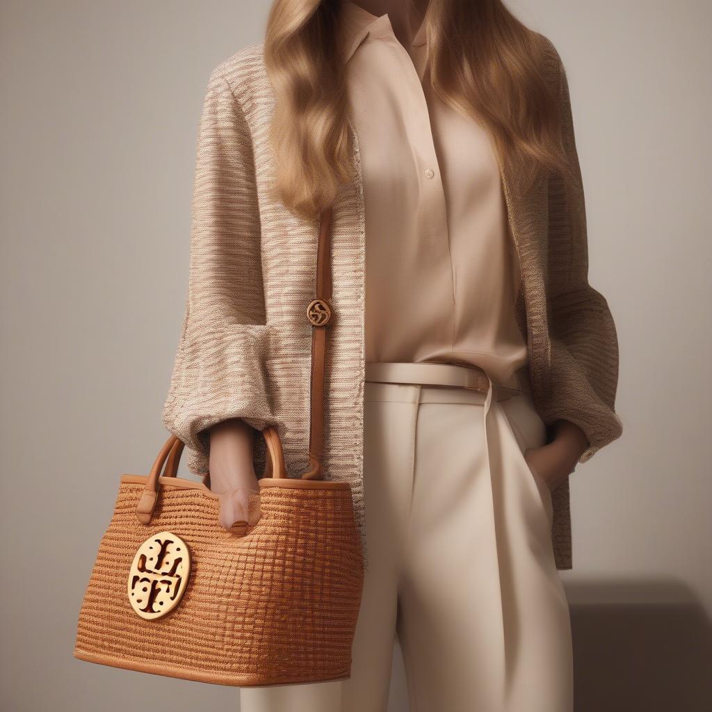 Styling the Tory Burch Miller Basket Weave Bag