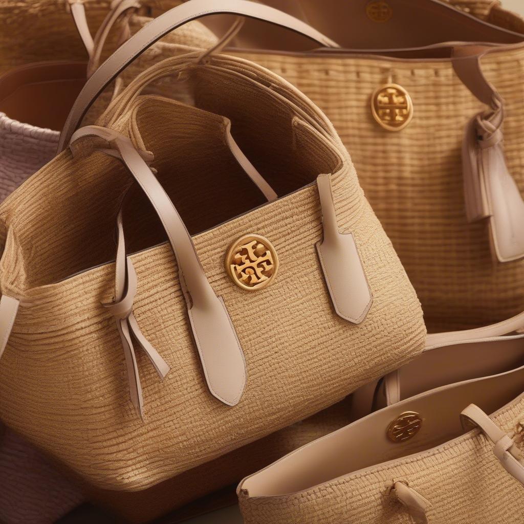 Tory Burch Woven Bag Materials: Leather, Raffia, Straw