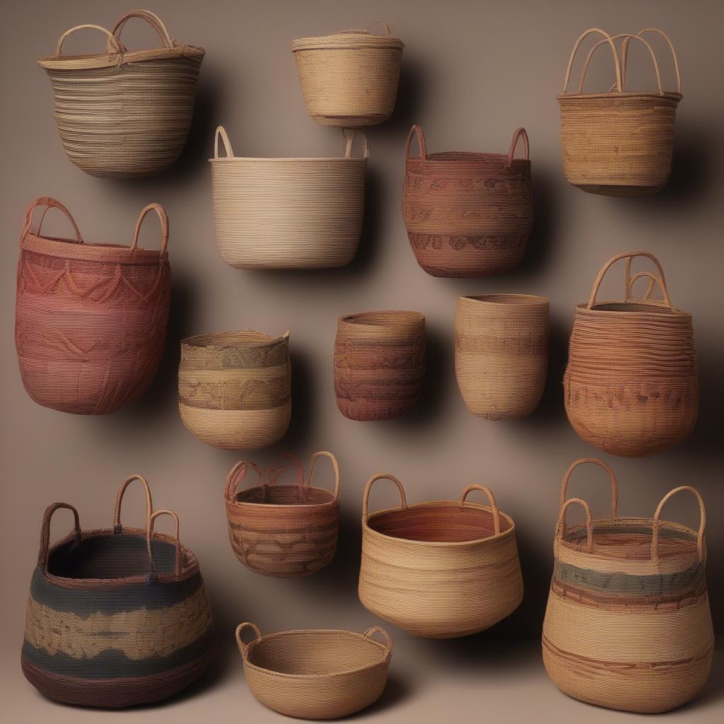 Examples of intricately woven traditional Adirondack baskets