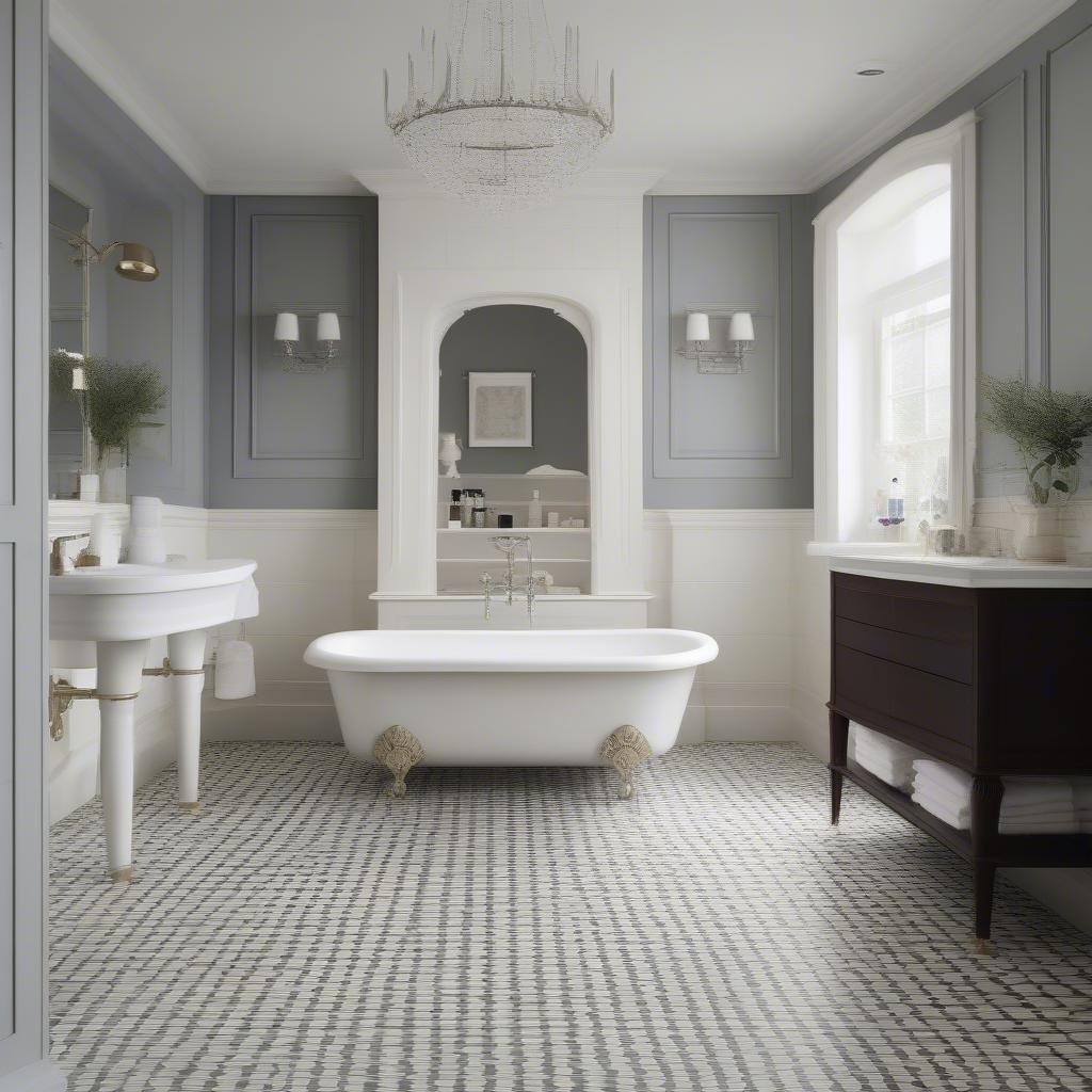 Traditional Basket Weave Tile in a Bathroom Setting