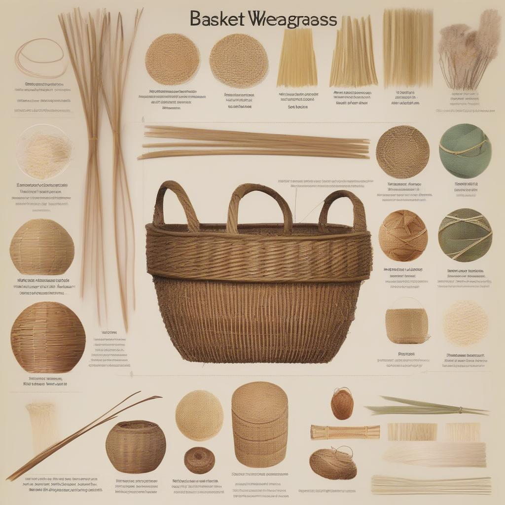 Examples of traditional basket weaving materials