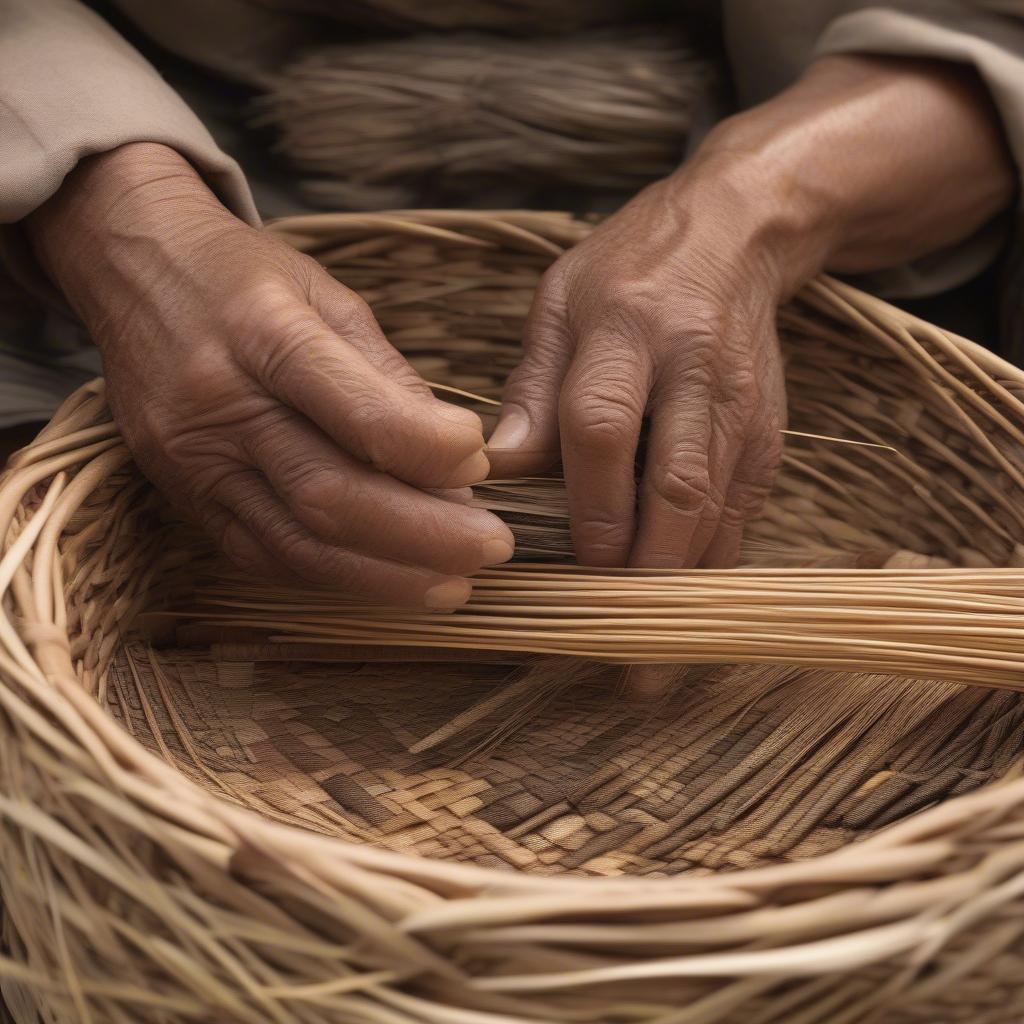 Traditional Basket Weaving with Reeds