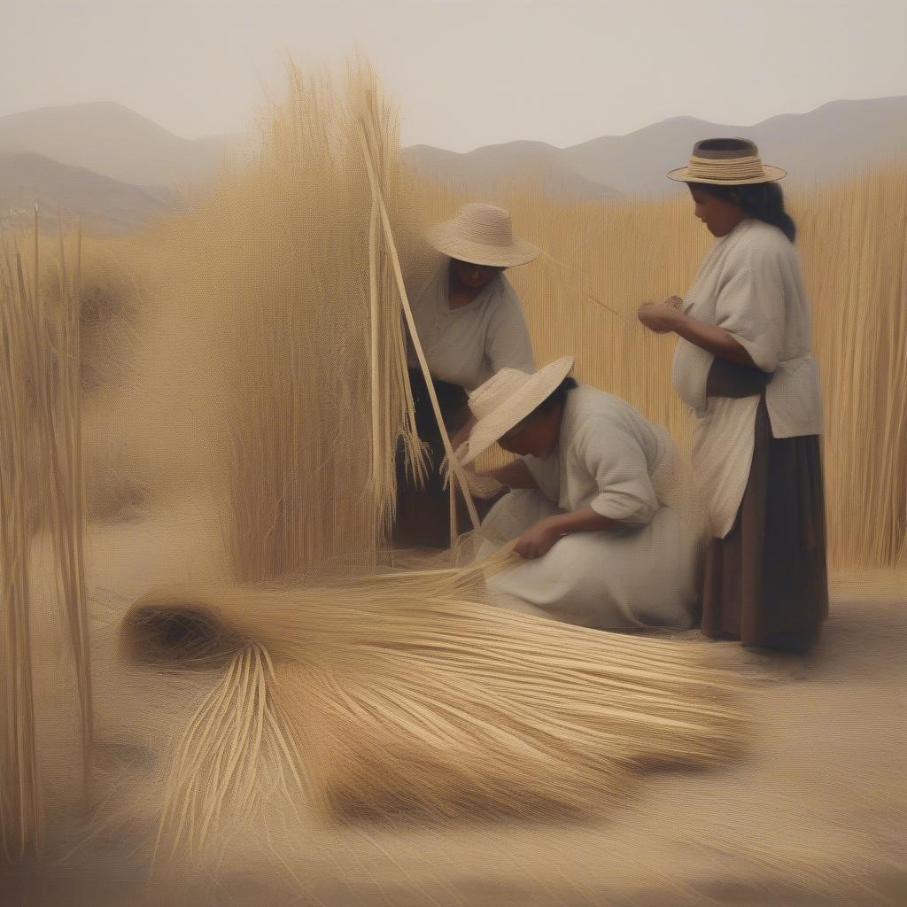 Harvesting and Preparing Tule for Weaving