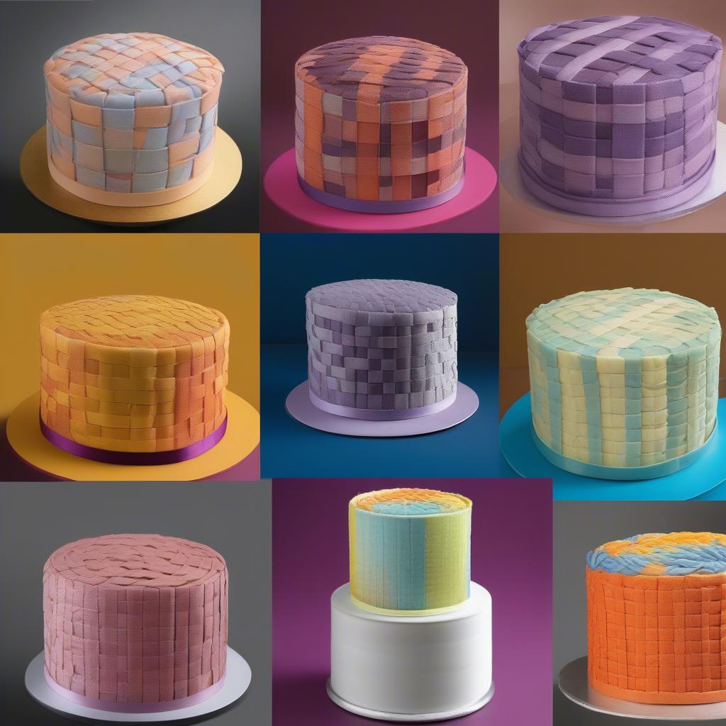 Two Tone Basket Weave Cake Color Palette Examples