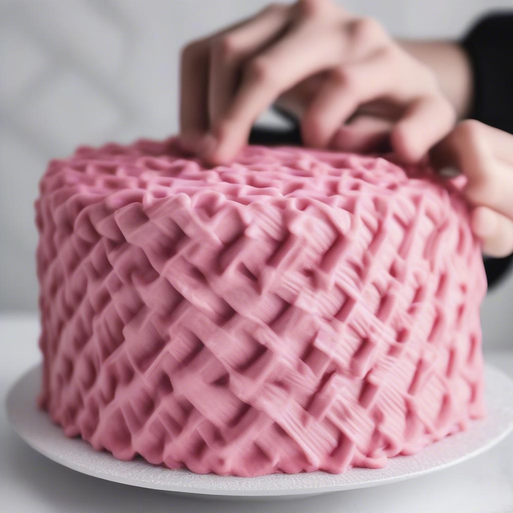 Piping Frosting for Two Tone Basket Weave Cake