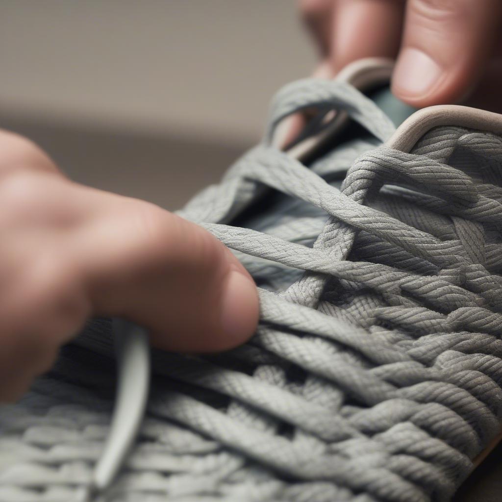 Tying Basket Weave Shoelaces