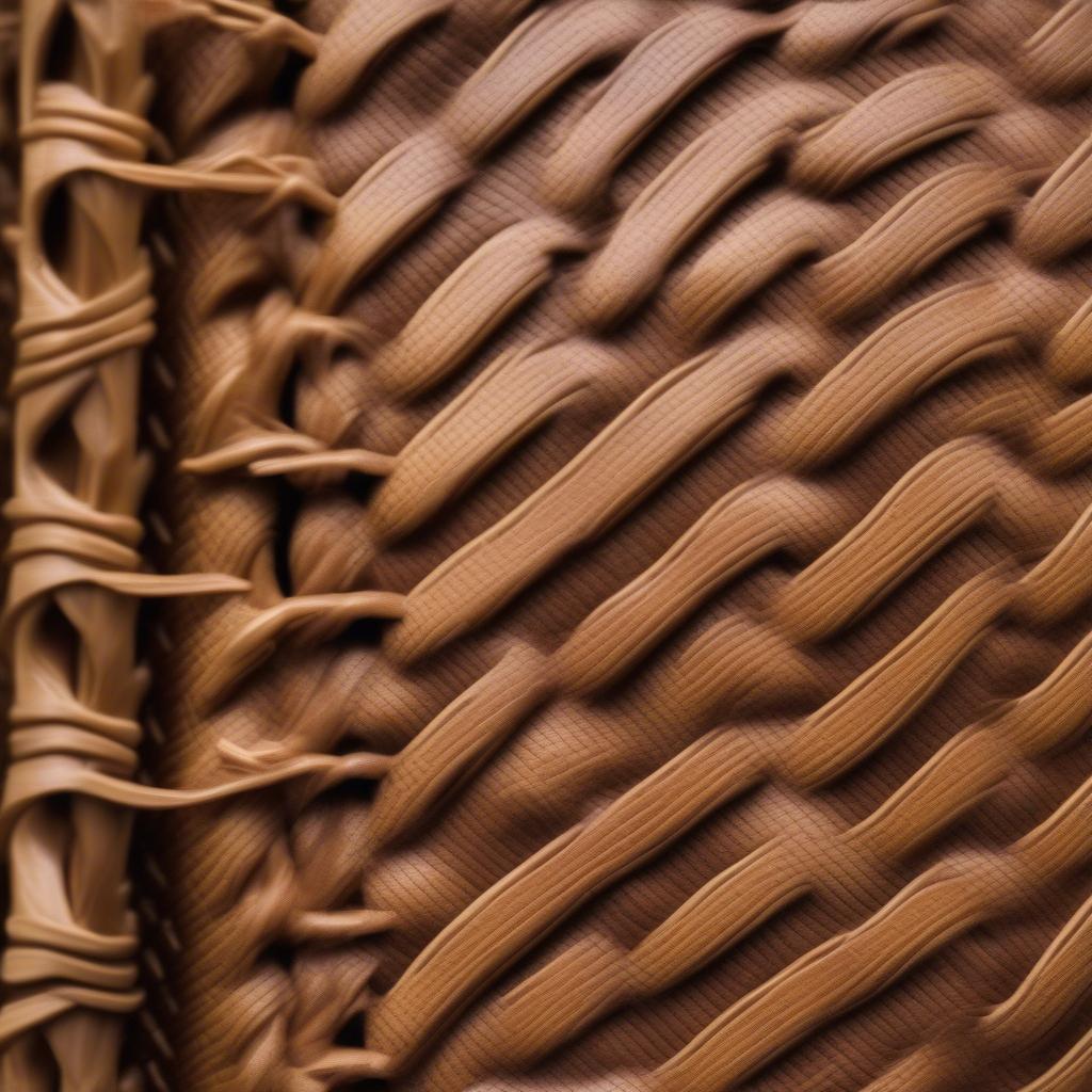 Close-up of a ukulele hard case showcasing the intricate basket weave pattern