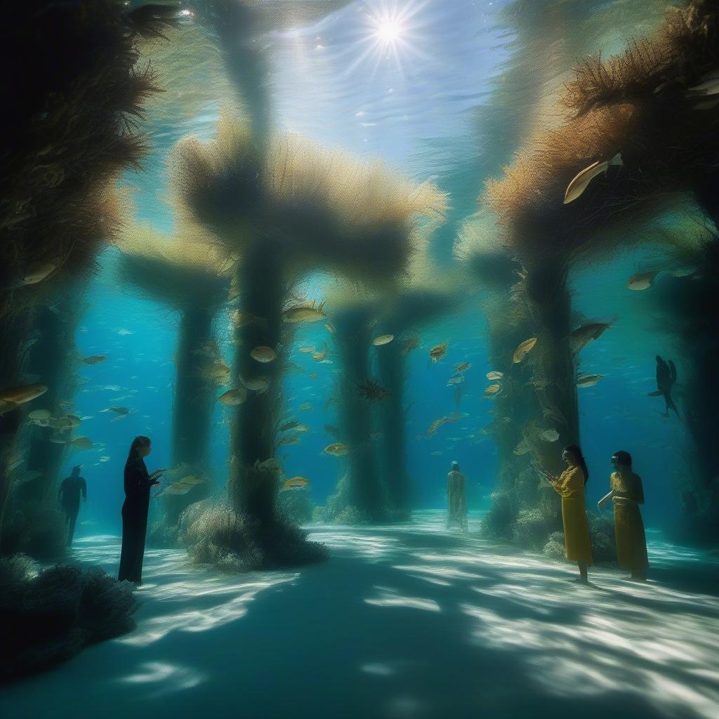 An underwater sculpture installation