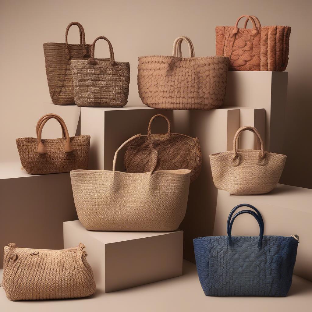 Collection of Valentina Woven Bags in Different Styles and Colors