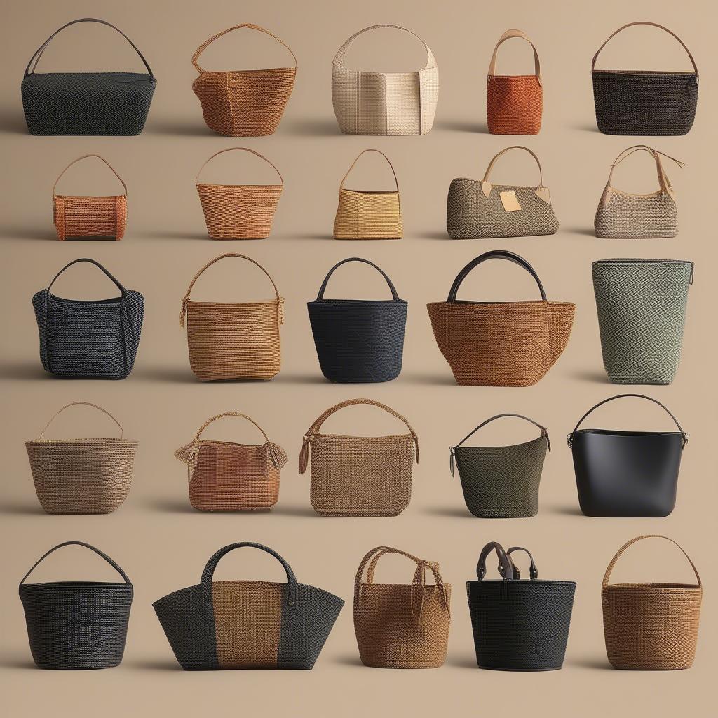 Variety of Basket Weave Bucket Bags