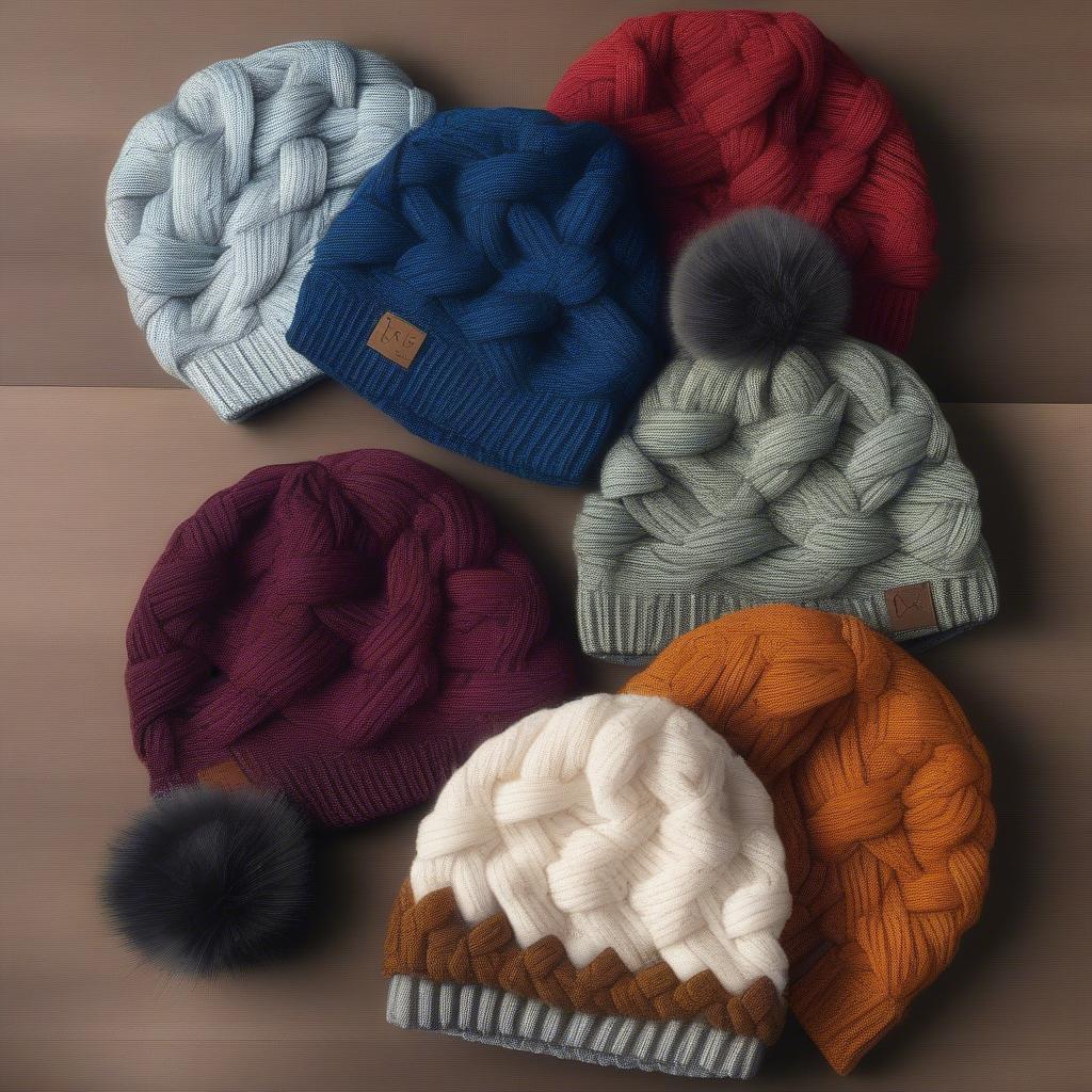 Different styles of basket weave cc beanies