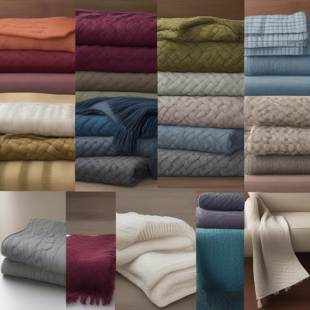 Different Styles and Colors of Cheap Basket Weave Throws