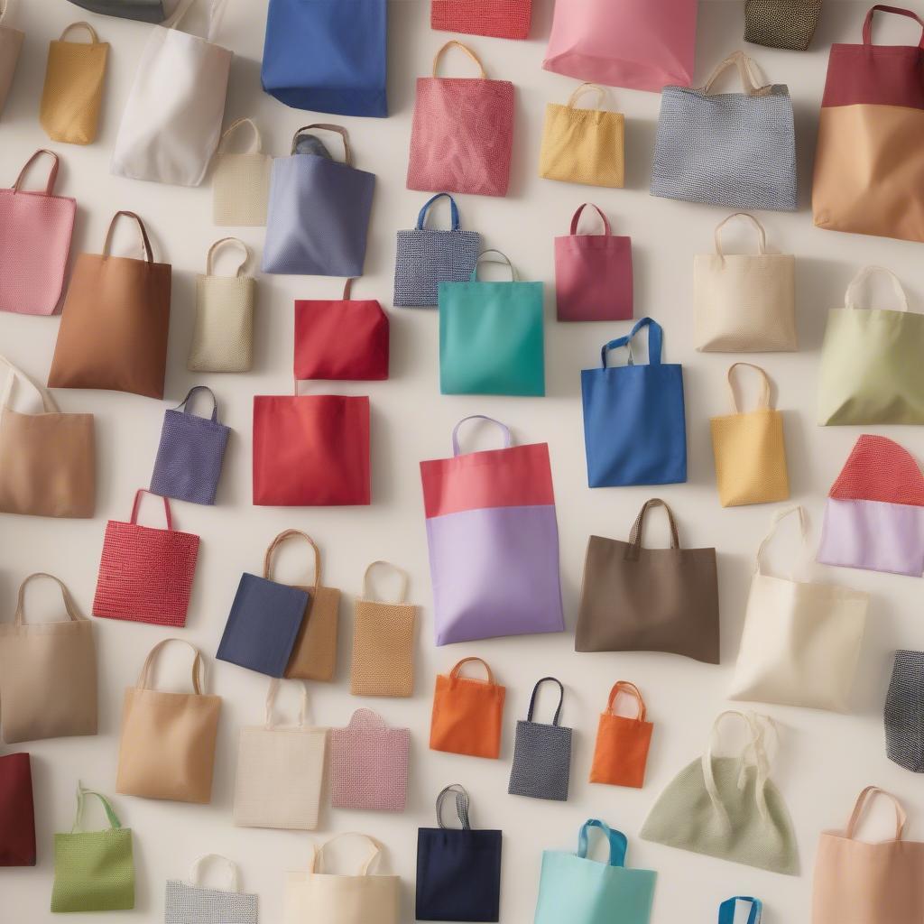 Different types and colors of non-woven bags