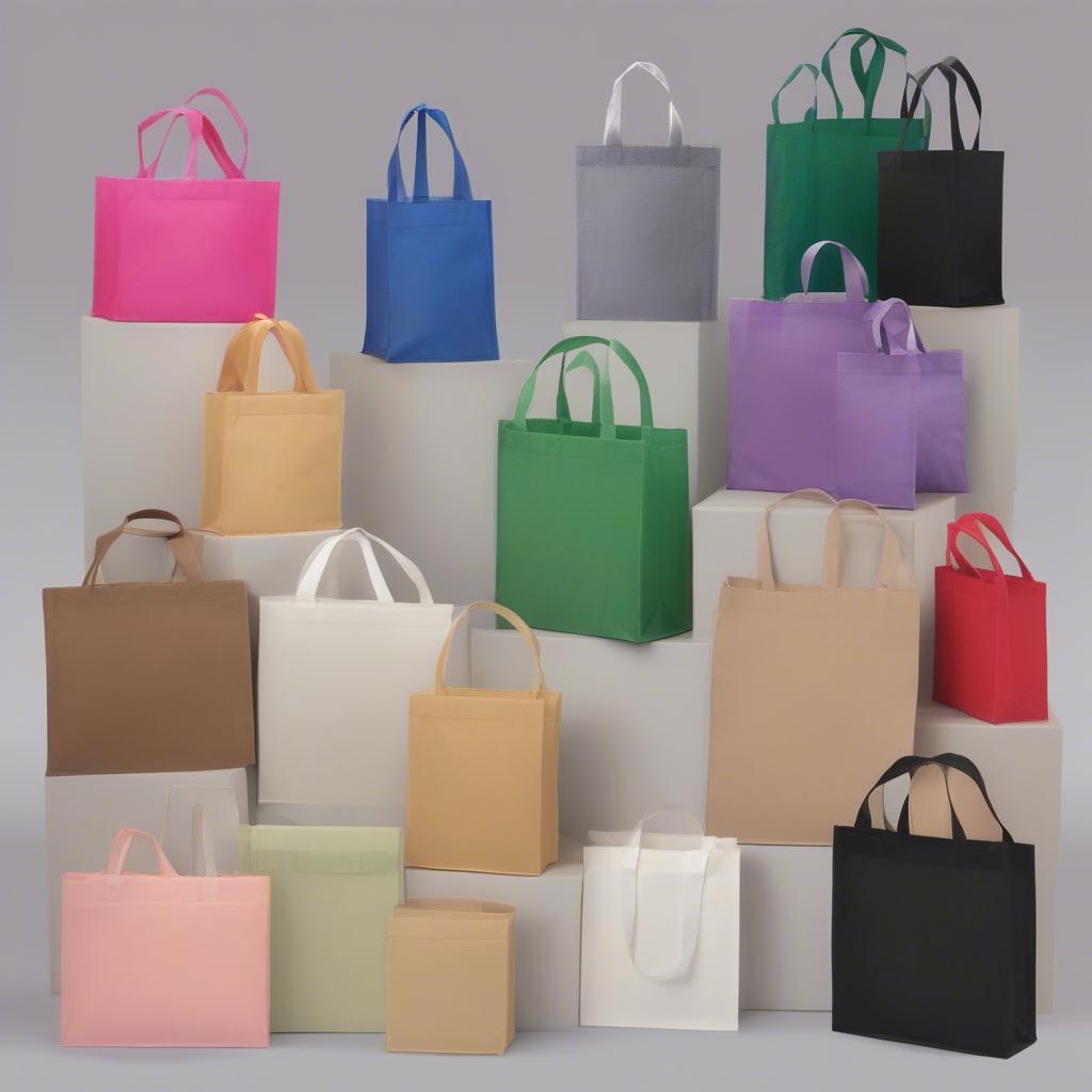 Different styles and colors of non-woven bags