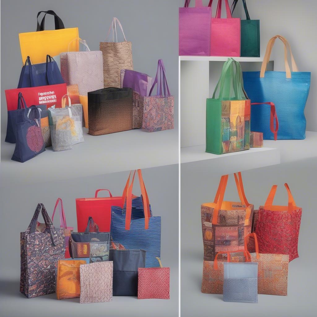 Different types of non-woven bags produced in Kanpur.