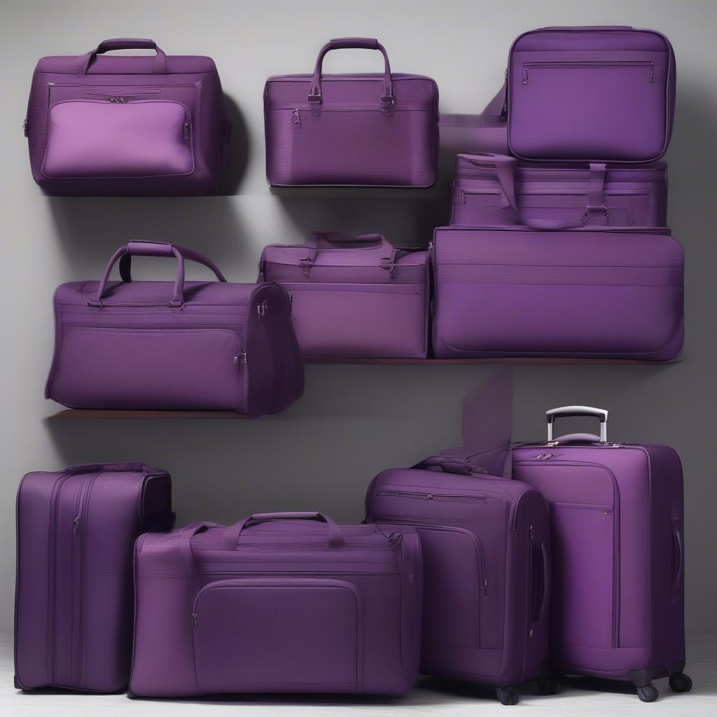 Variety of Purple Woven Luggage Bags