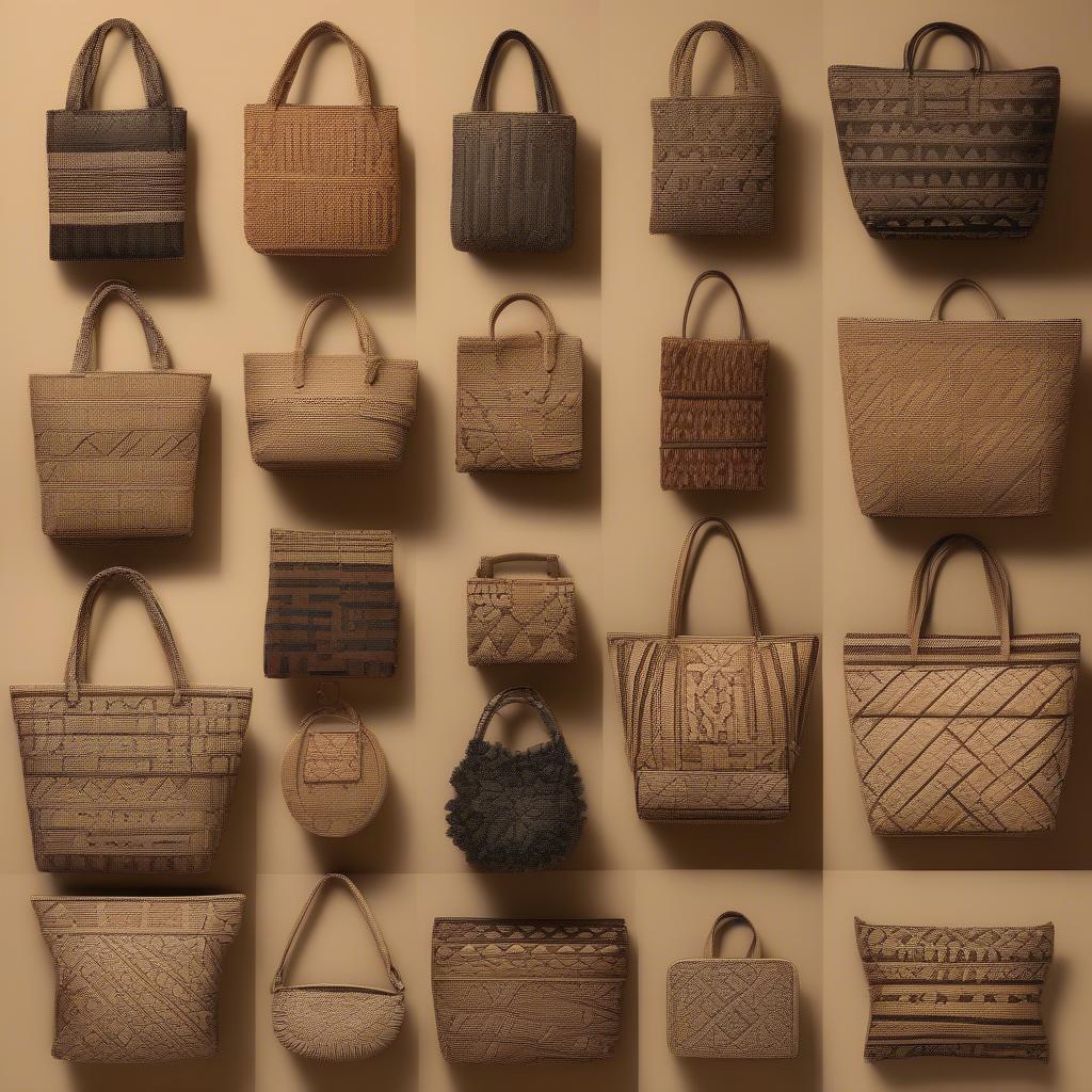 Variety of Samoan Woven Bags