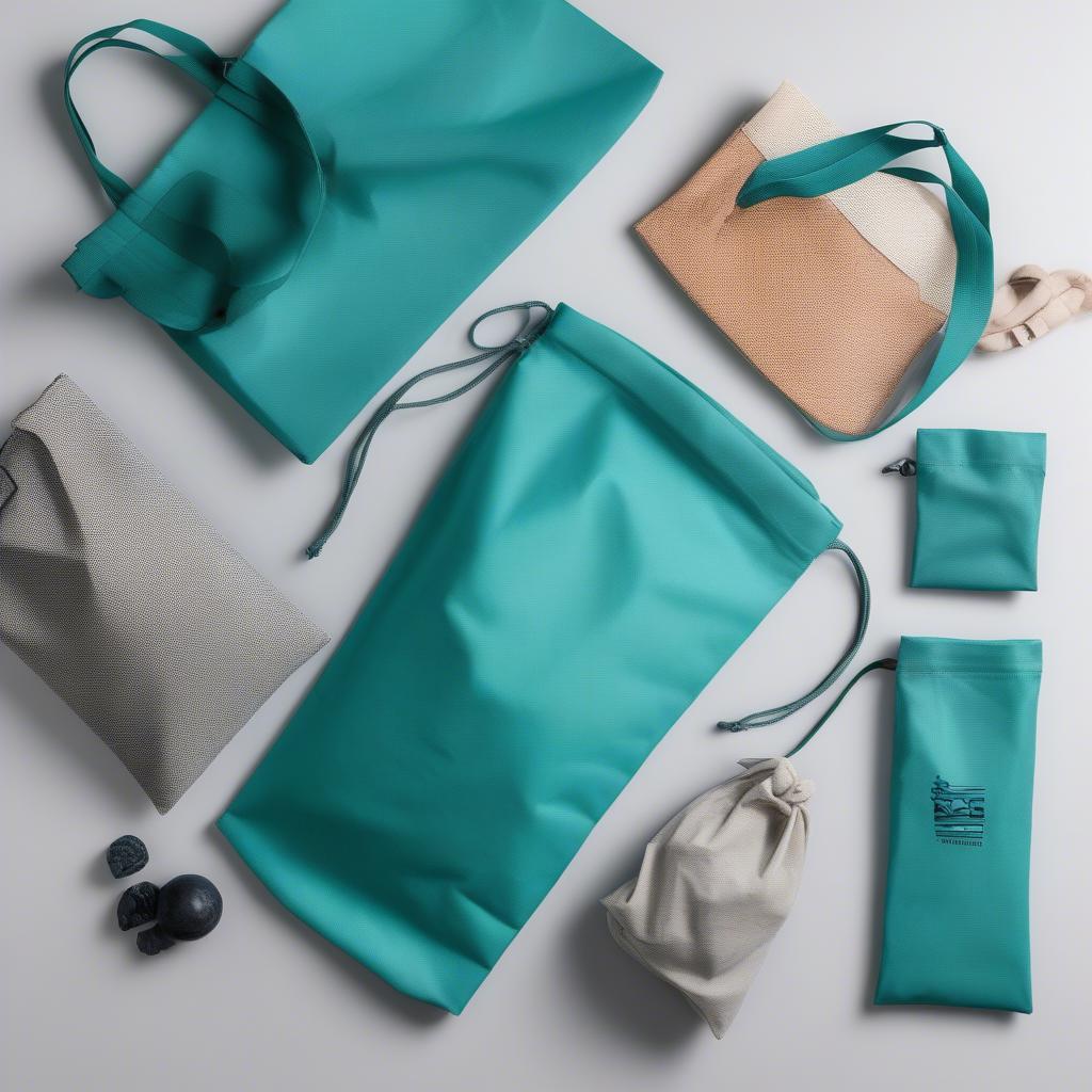 Variety of Teal Non-Woven Bags