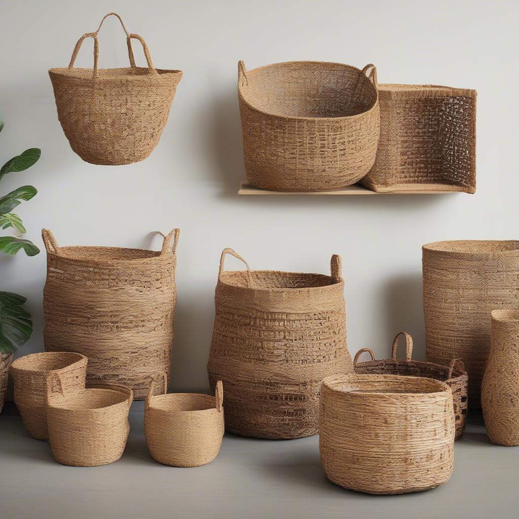 Variety of Water Hyacinth Baskets