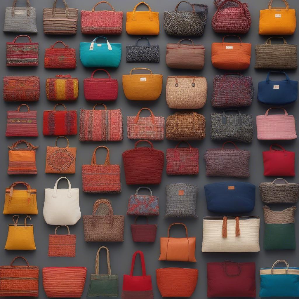 A diverse range of woven bags produced in Uttar Pradesh