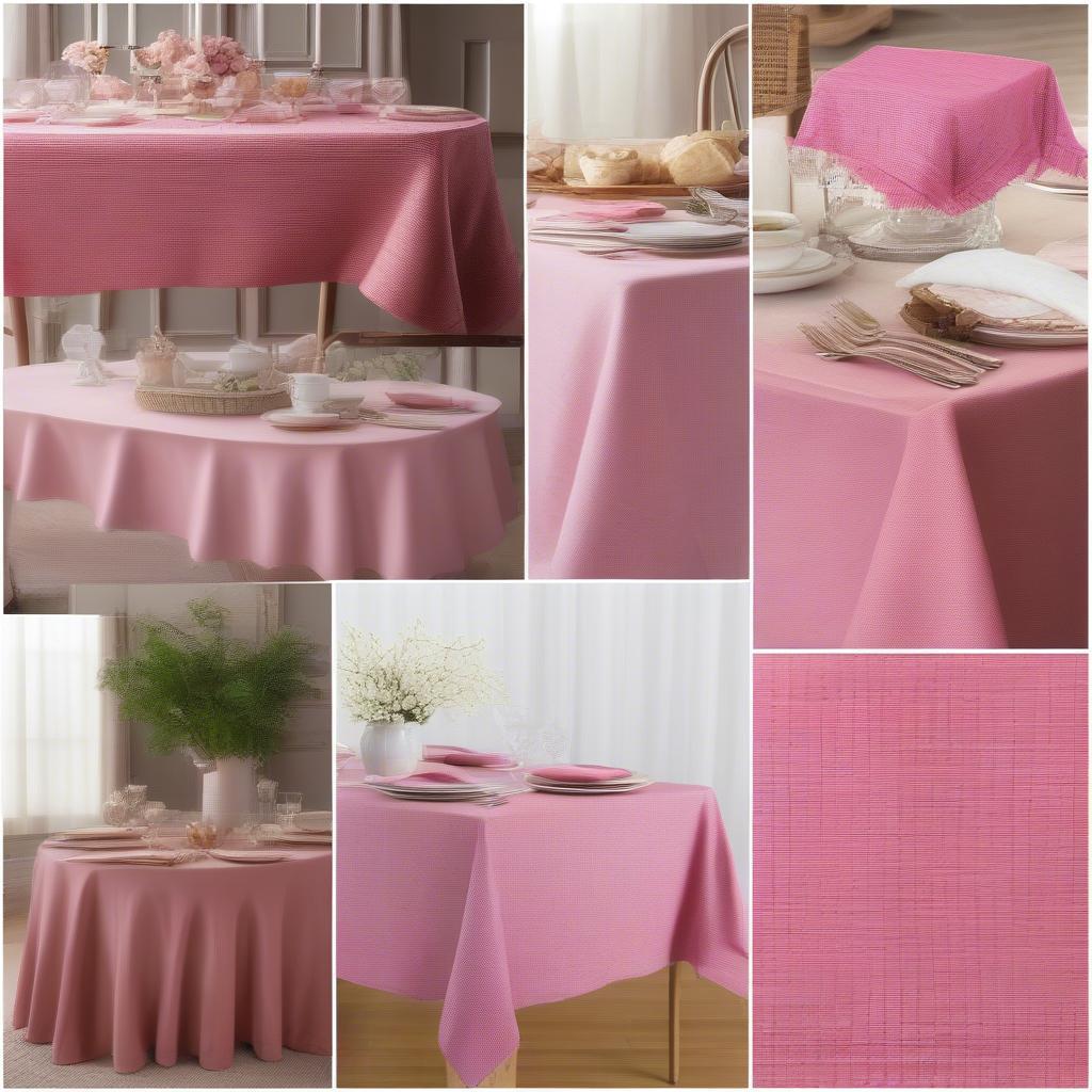 Variety of Pink Basket Weave Tablecloths