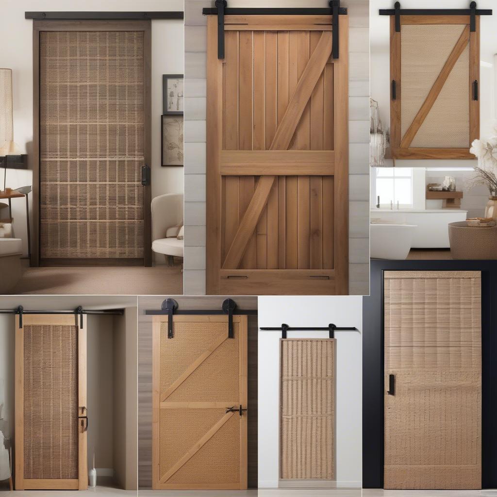 Different basket weave barn door styles