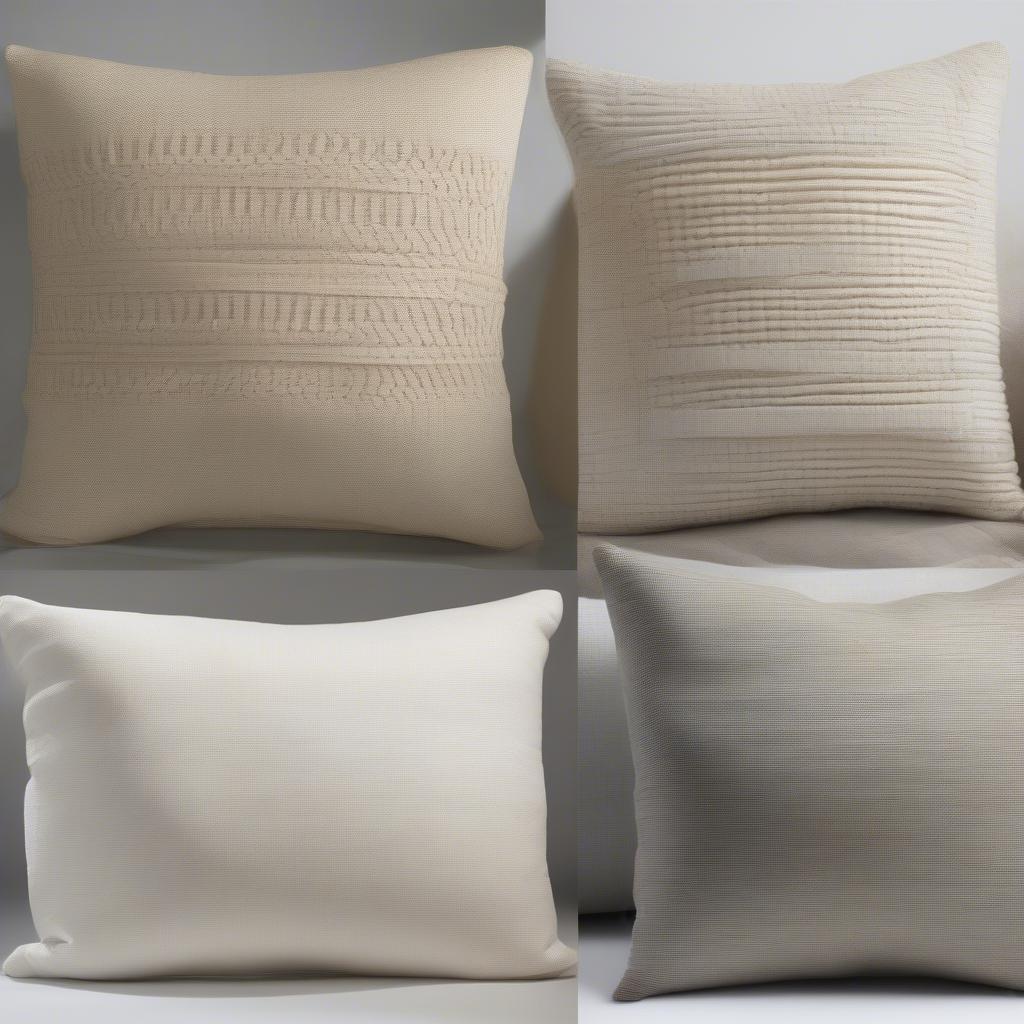 Various basket weave pillow materials