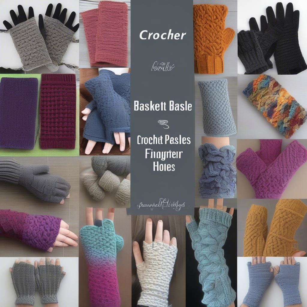 Different Crochet Basket Weave Fingerless Gloves Patterns