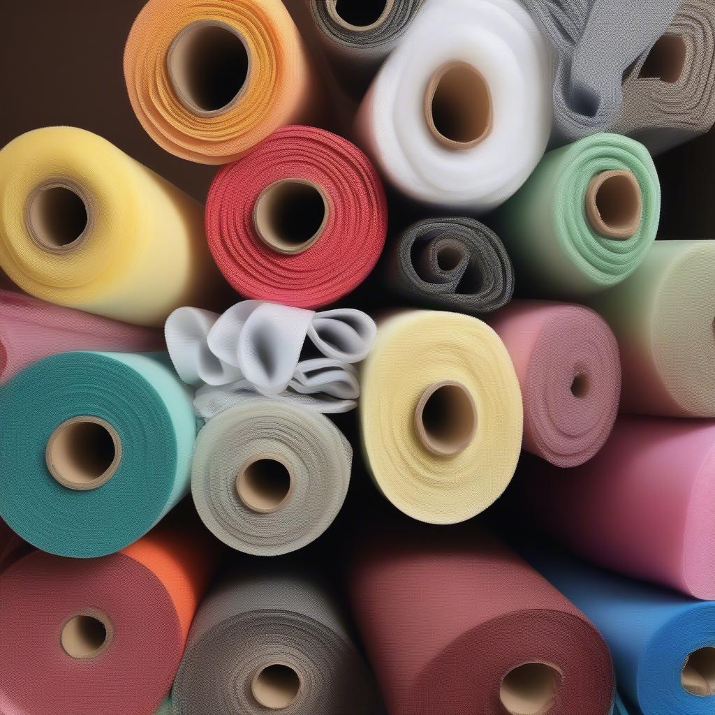 Different colors and widths of non-woven fabric rolls