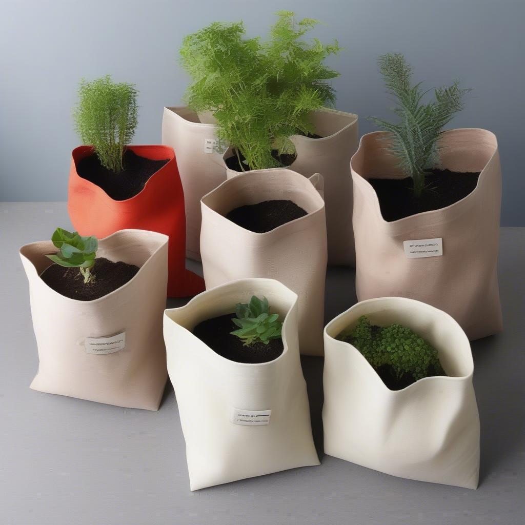 Different sizes of non-woven planter bags are available to suit various plant types and gardening needs.