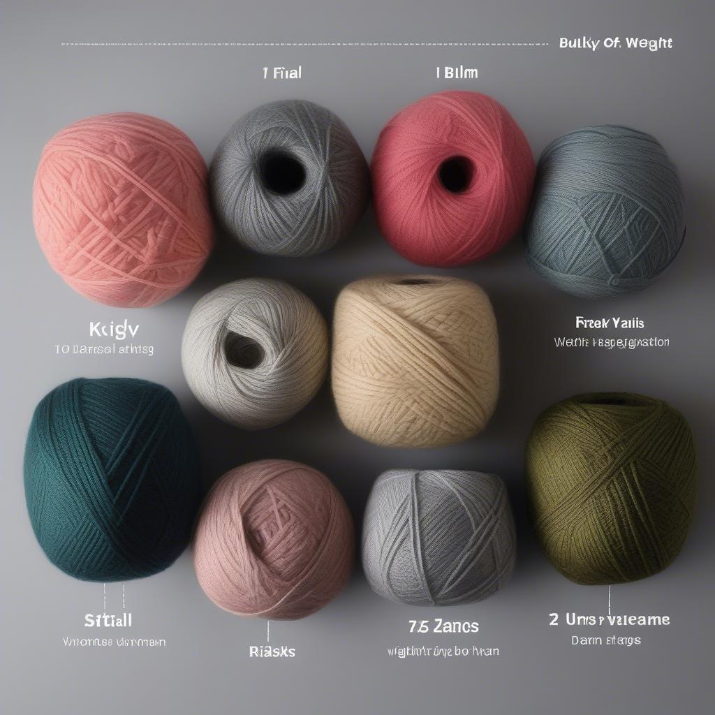 Different yarn weights suitable for a basket weave throw, including bulky, worsted, and DK.