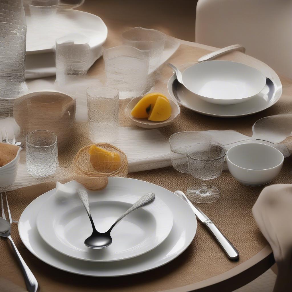 Villeroy & Boch Basket Weave Spoon in a Table Setting