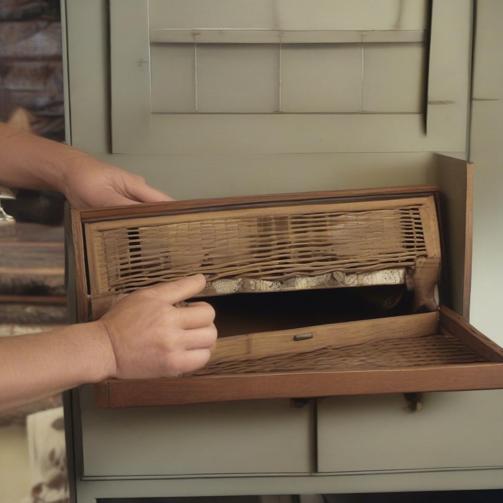 Vintage Basket Weave Cabinet Maintenance - Cleaning and Inspection