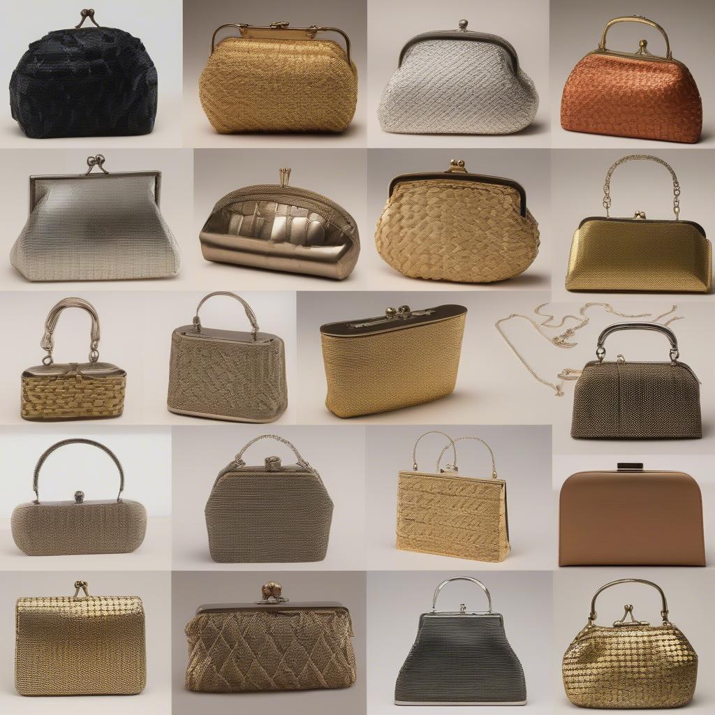 Different Styles of Vintage Basket Weave Metal Purses