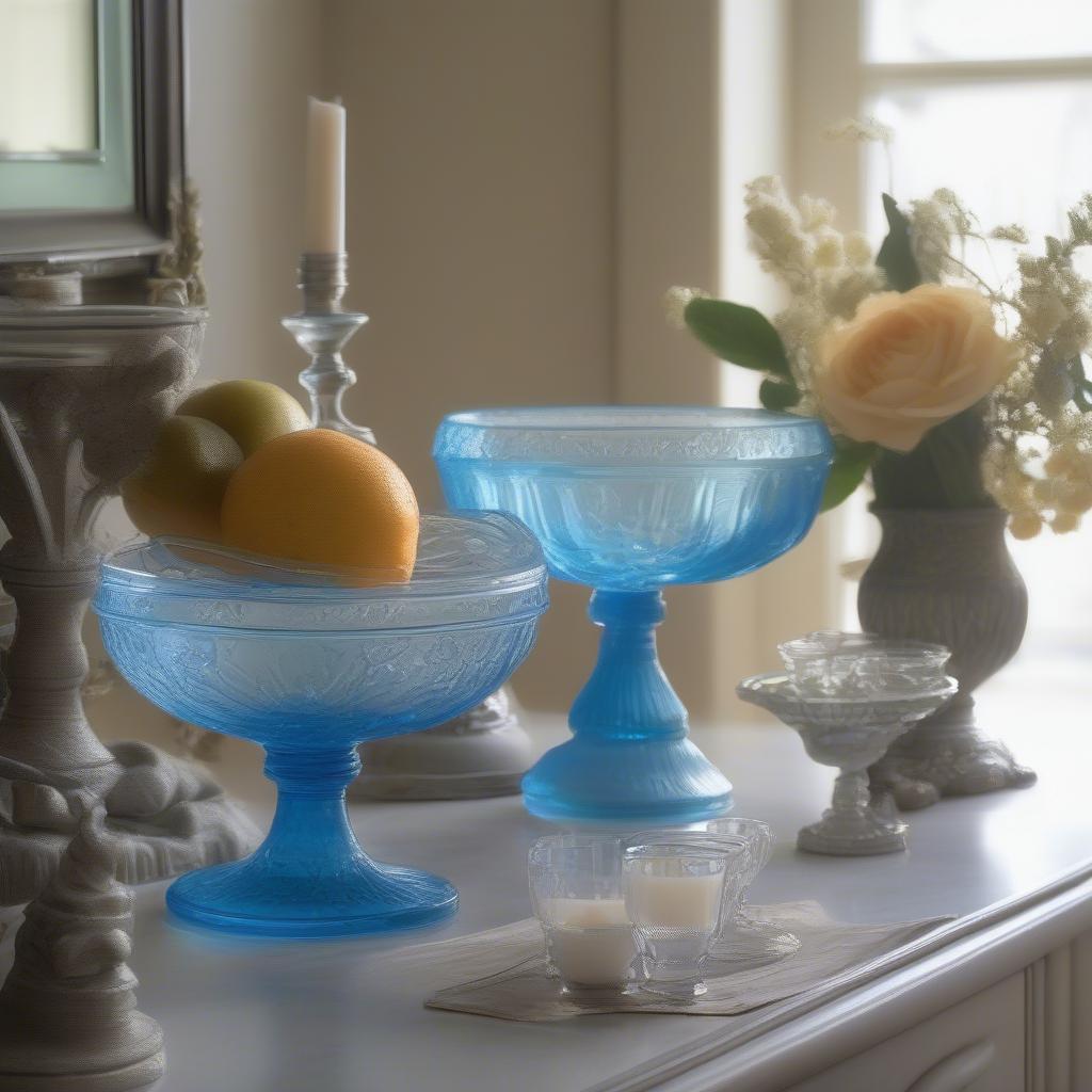 Decorating with a Vintage Clear Blue Pedestal Fruit Bowl: Creative Ideas