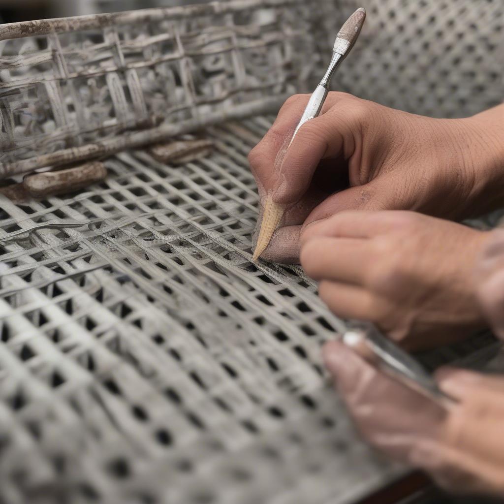 Restoring a Vintage Metal Basket Weave Glider