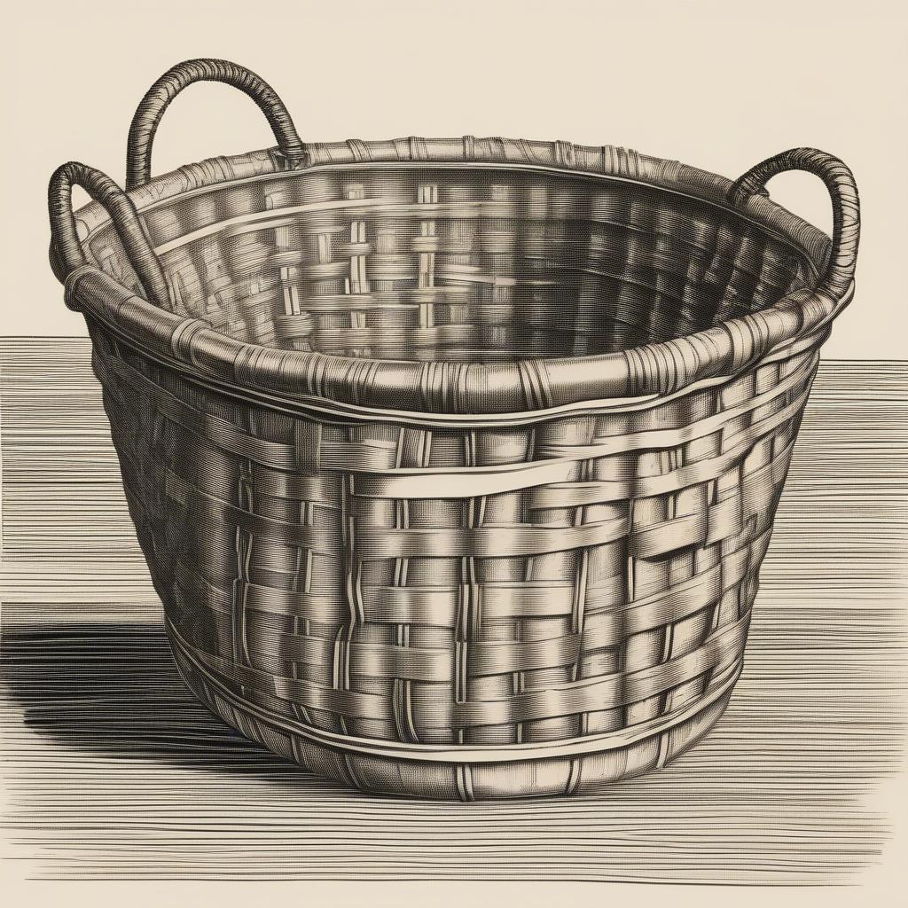 Vintage illustration of a woven basket