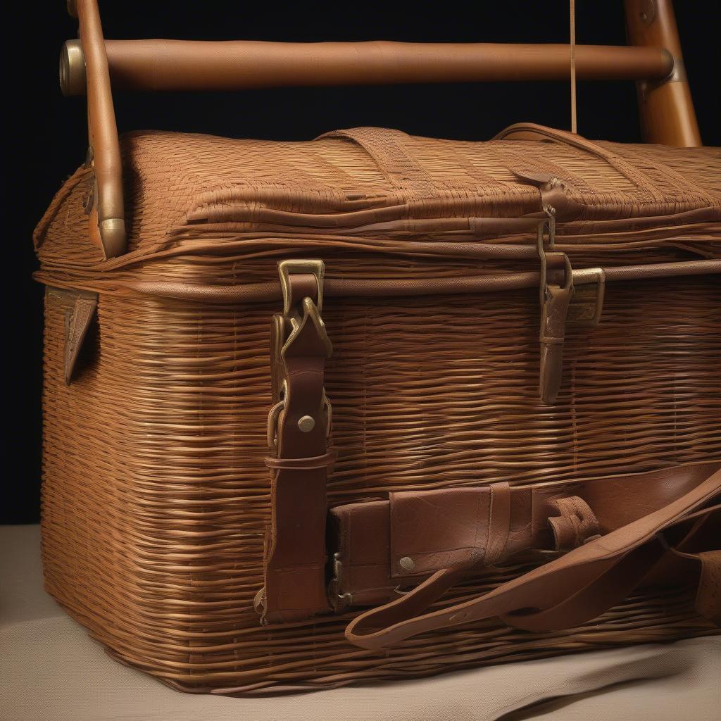 Vintage Wicker Fishing Creel Bag