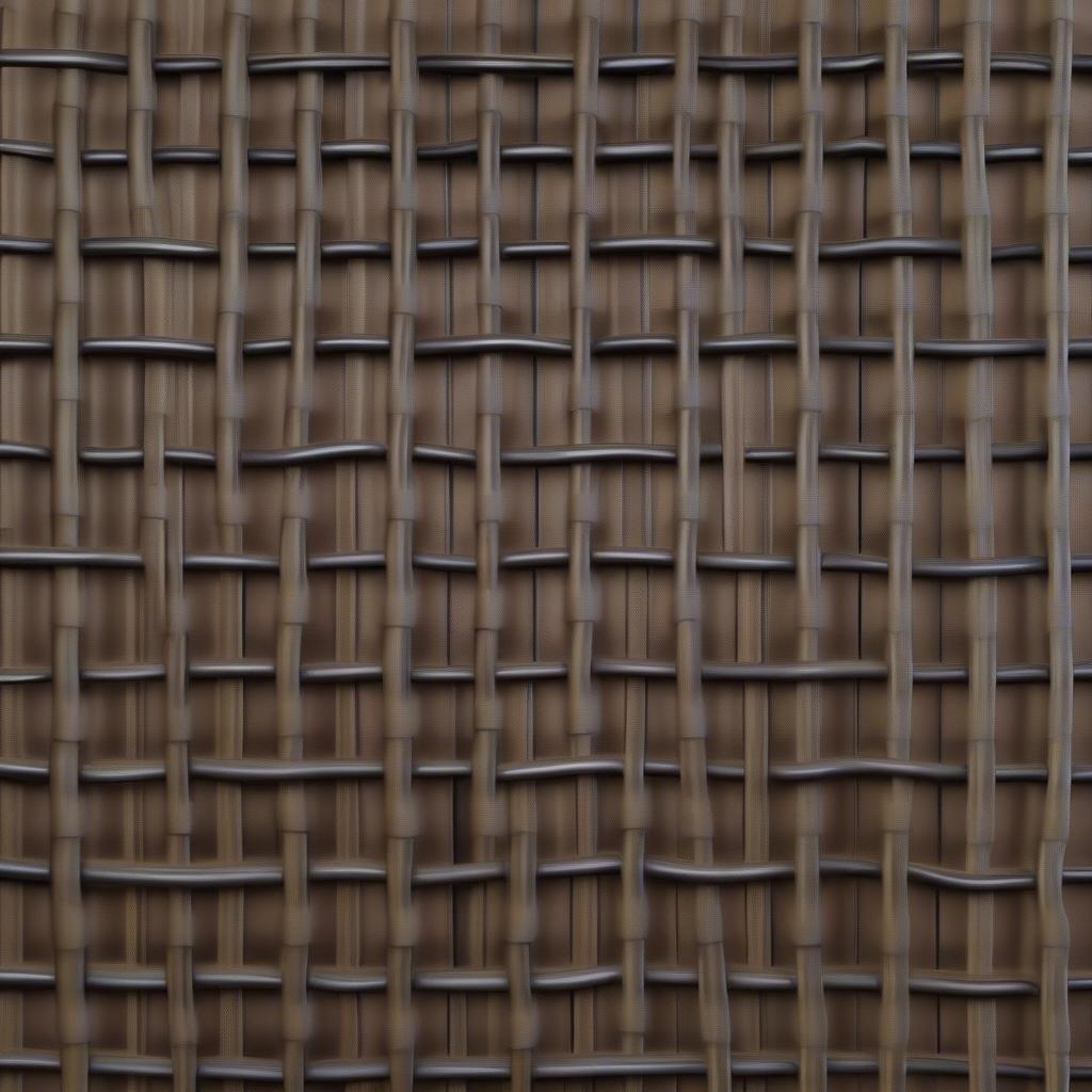 Close up of a vinyl basket weave fence showing the textured detail and durability