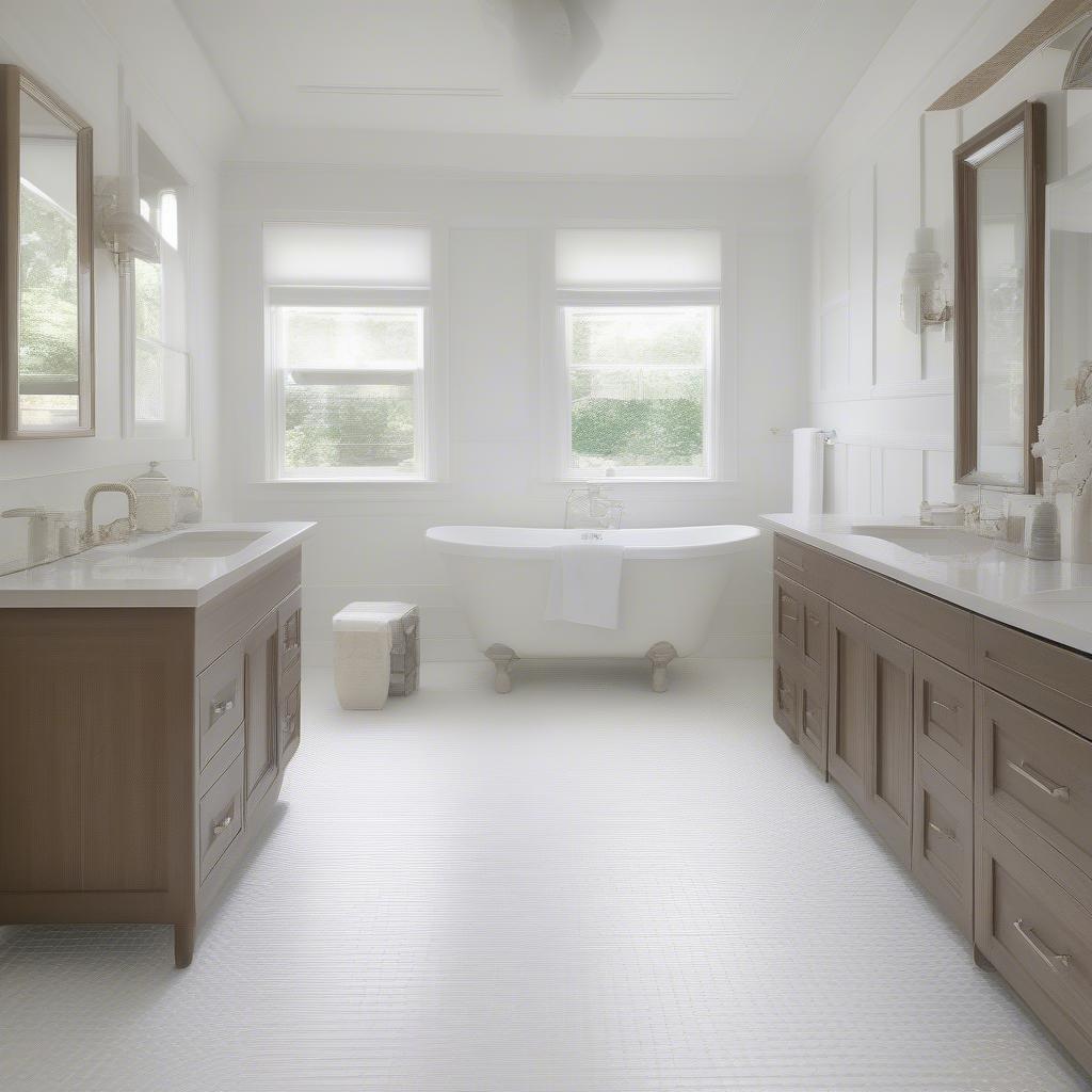 Vinyl Basket Weave Flooring in a Bathroom