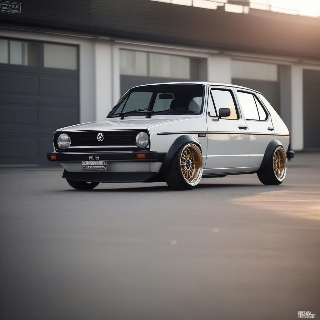 VW Golf Mk1 with BBS Basket Weave 4x Wheels