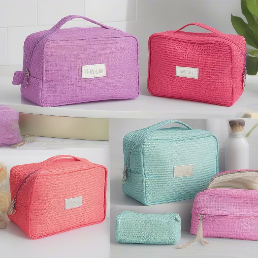 Variety of Waffle Weave Cosmetic Bag Sets