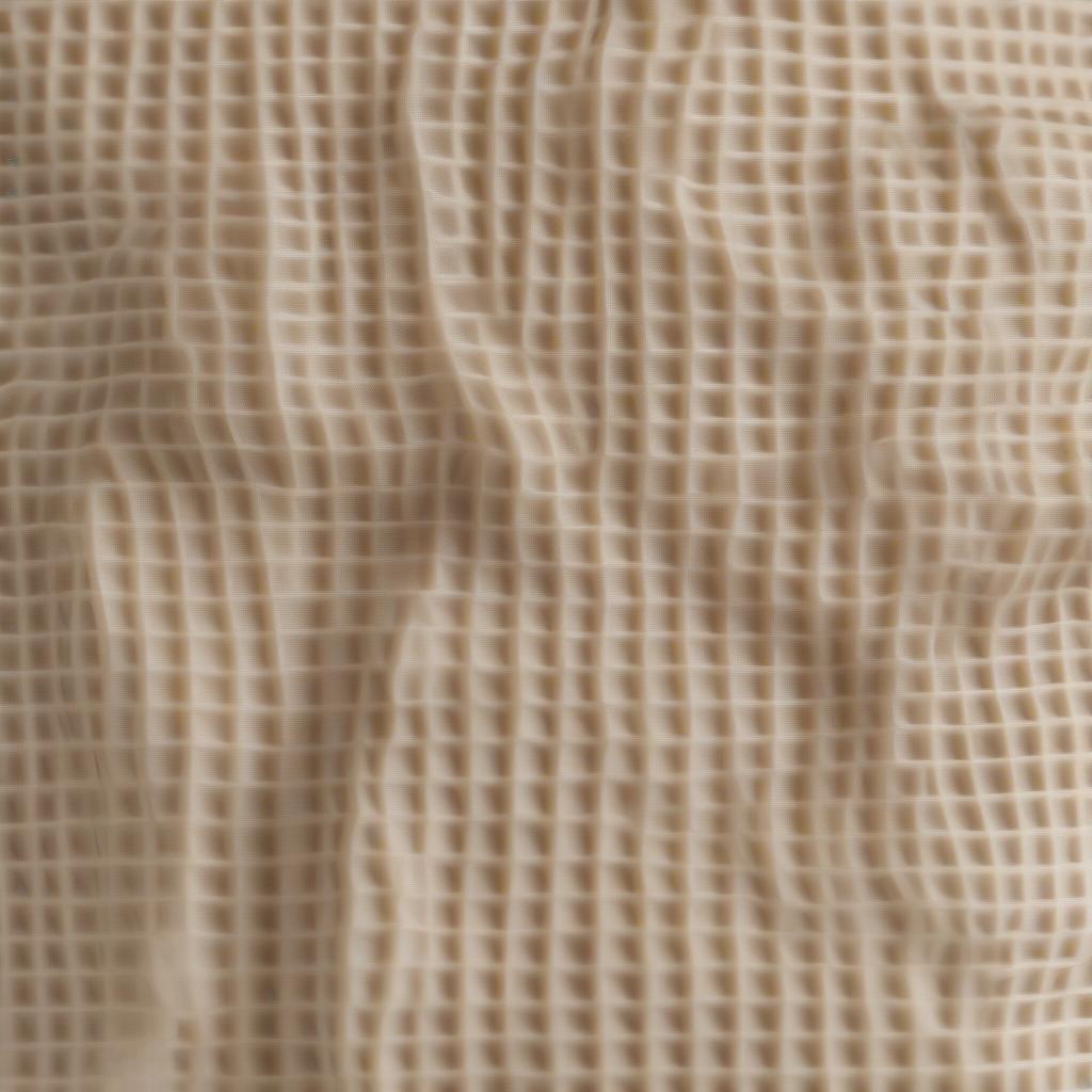 Close-up of a waffle weave non woven poly tote bag showing the textured pattern