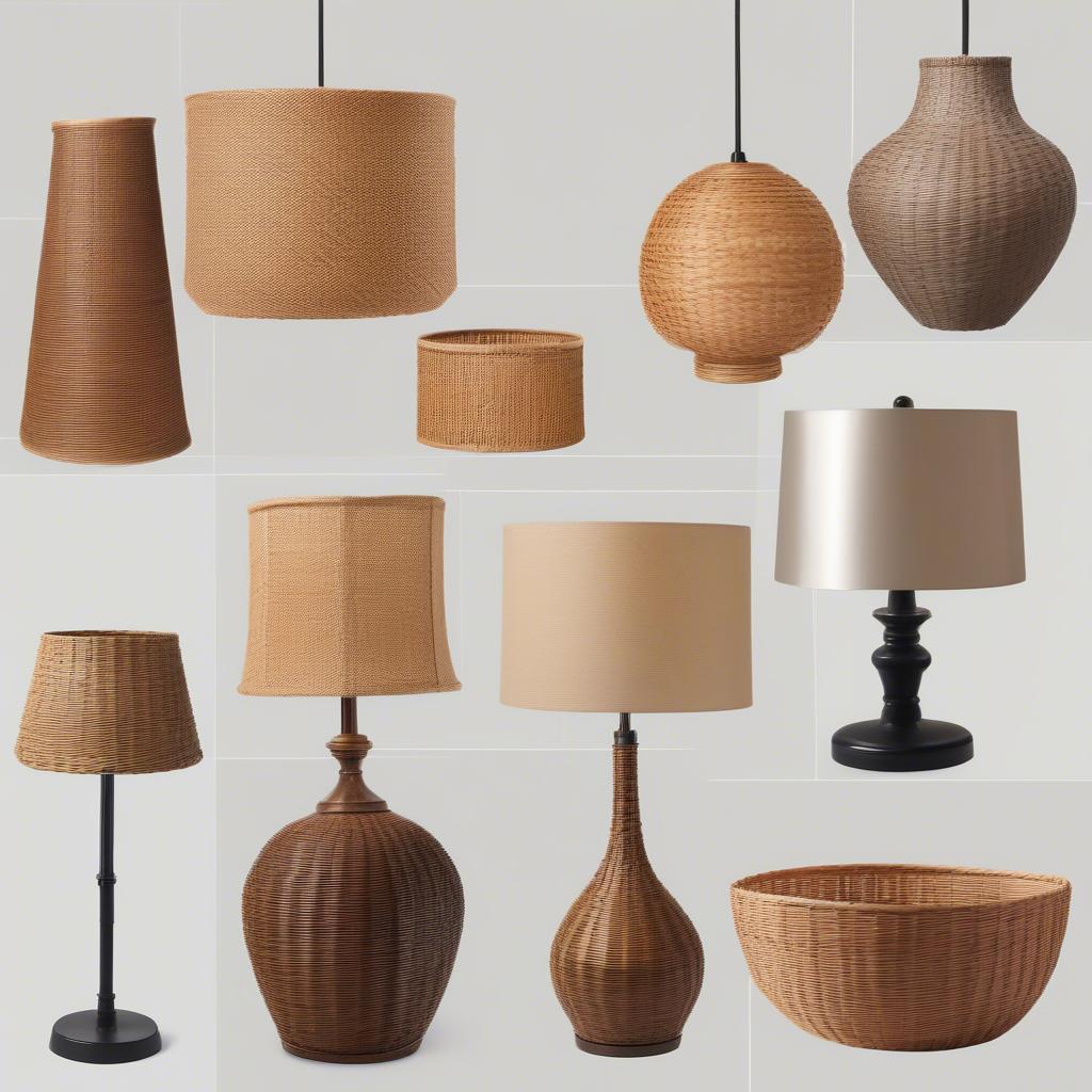 Variety of Walmart Basket Weave Lampshades