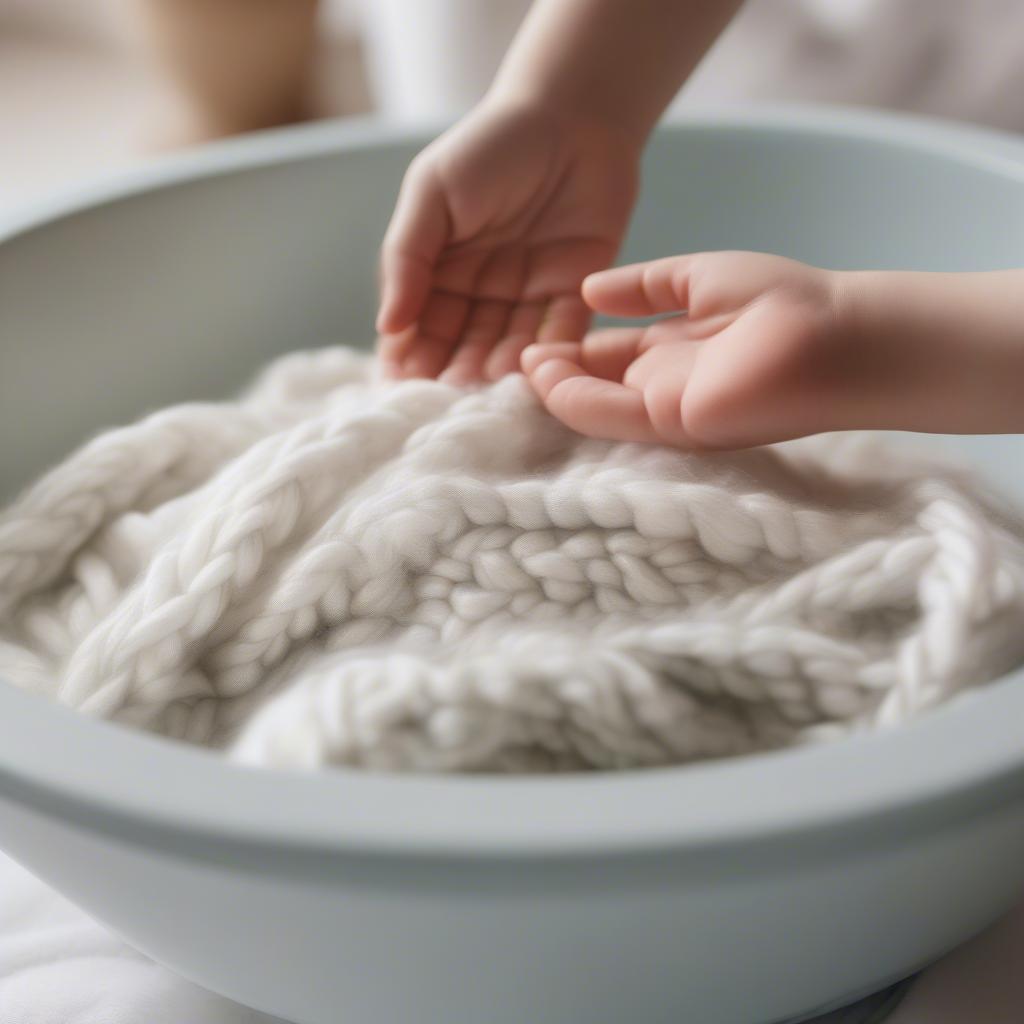 Washing a Chunky Yarn Baby Blanket with Care