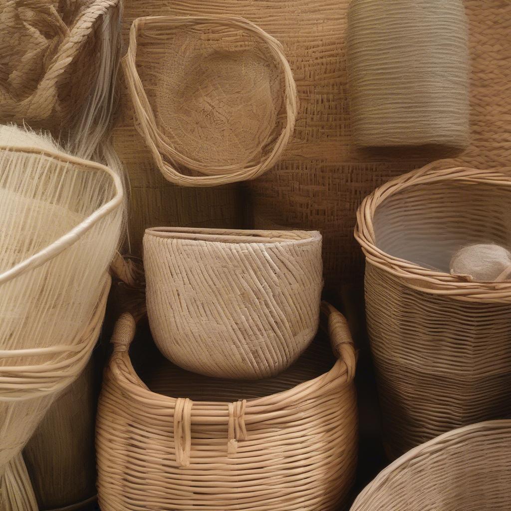 Various water-resistant basket weaving materials.